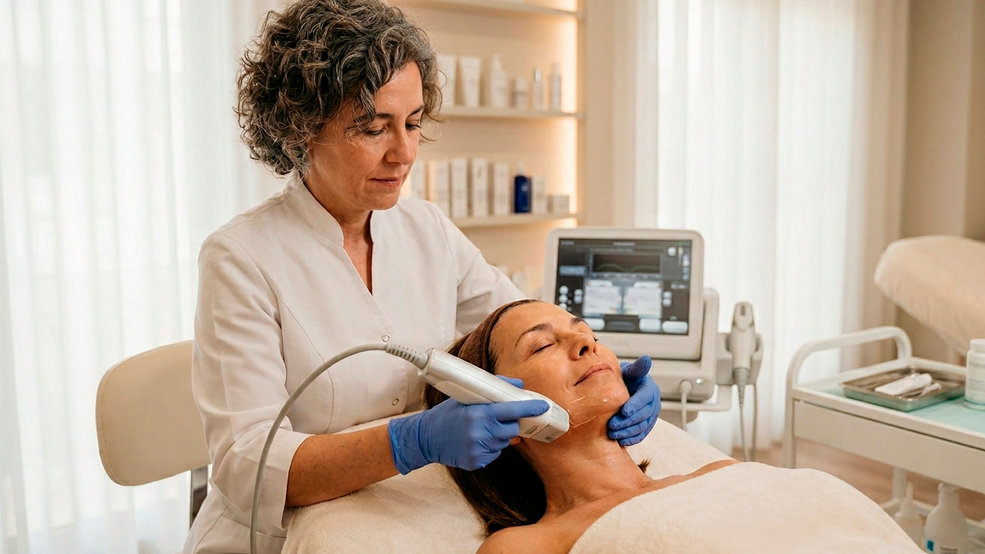 Tratamiento HIFU facial para flacidez leve
